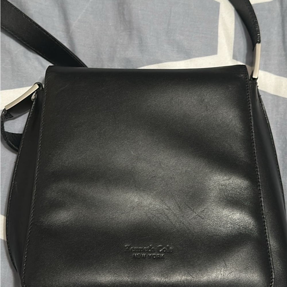 Kenneth Cole Black Leather Shoulder Bag